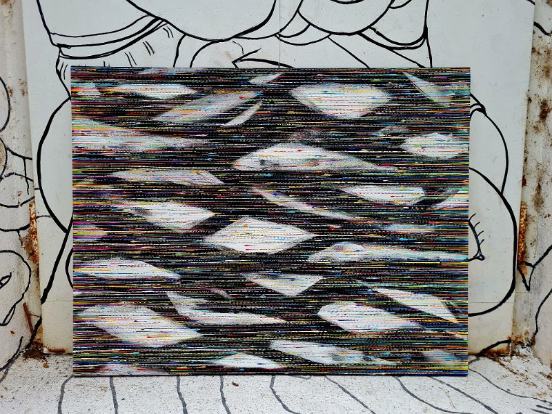 Coloured lines  36 2025, 70x90,  Acryl-Lack auf LW, € 1.600